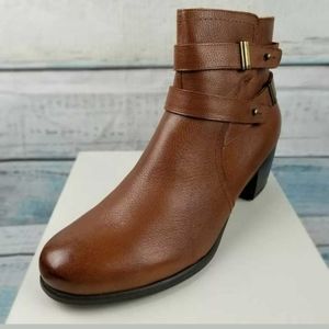 Naturalizer Kepler Brown Leather Zip Ankle Boot 12